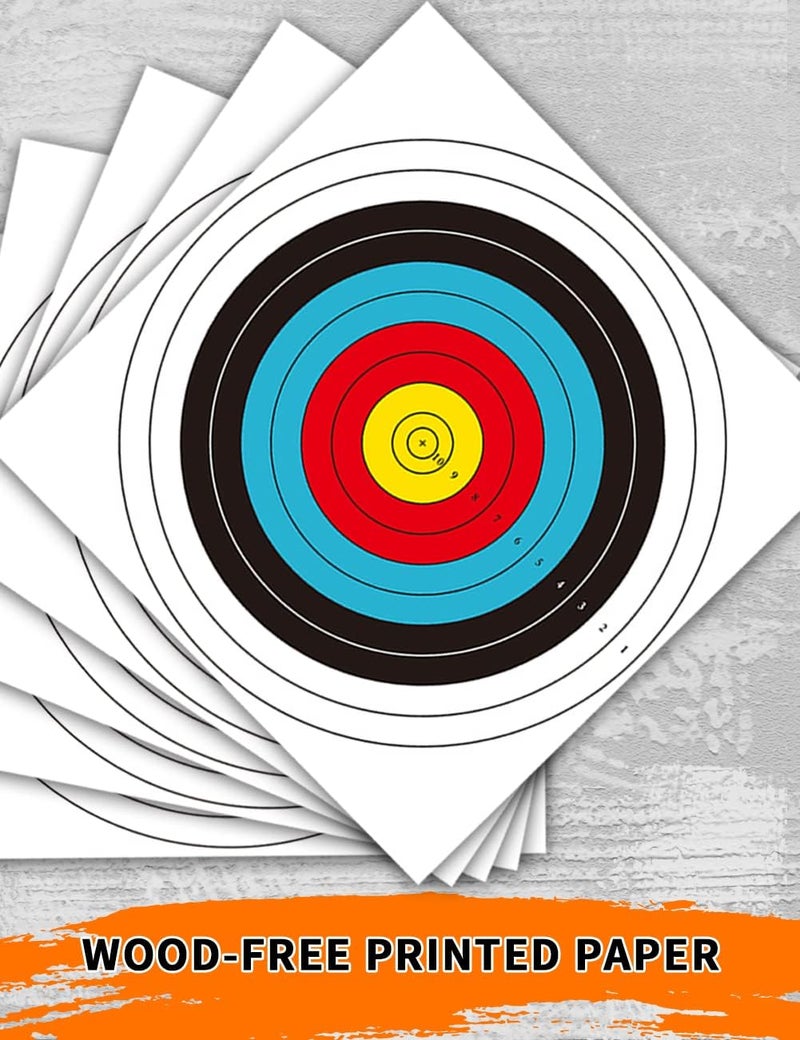 THREE ARCHERS Archery Targets Paper for Backyard 30/50pcs Standard Archery Target 40cm 10 Ring Bow and Arrow Target for Hunting & Shooting Archery Accessories for Target Practice - Image 3
